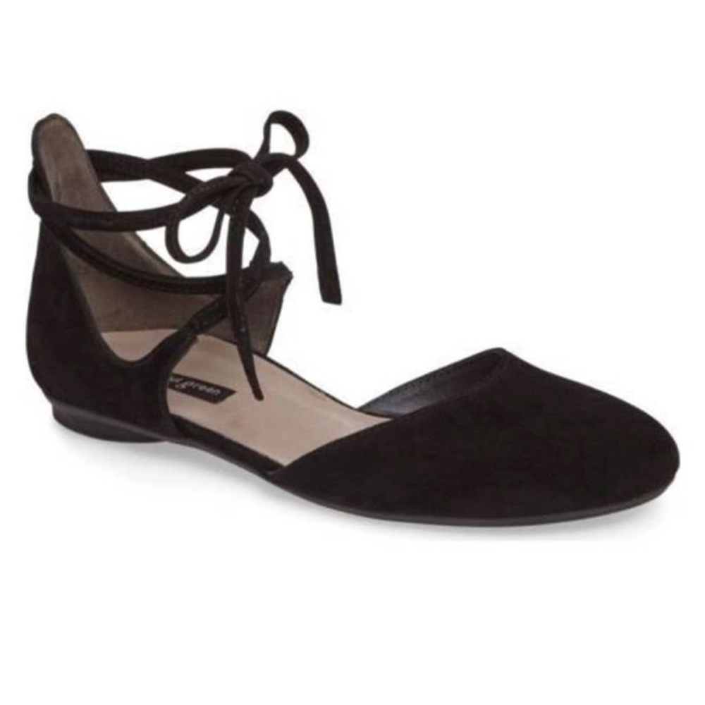 Paul Green Lydia Suede Ankle Wrap Flats Black UK 5.5  US 7.5